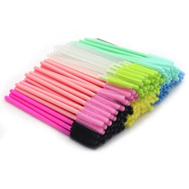 Wands Disposable Silicone 100PCS Eyelash Brush Gel Mascara Applicator Spoolers Lashes Extension Cosmetic Brushes Makeup Tool