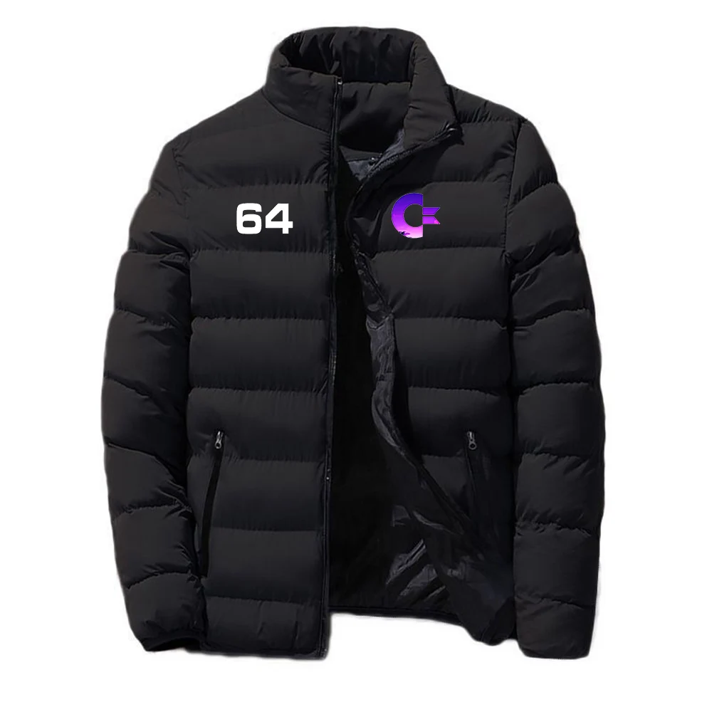 

2023 Men's Commodore 64 New Winter Long Sleeves Fashion Cotton Jacket Clothes Casual Stand-up Collar Slim Fit Warm Cardigan Top