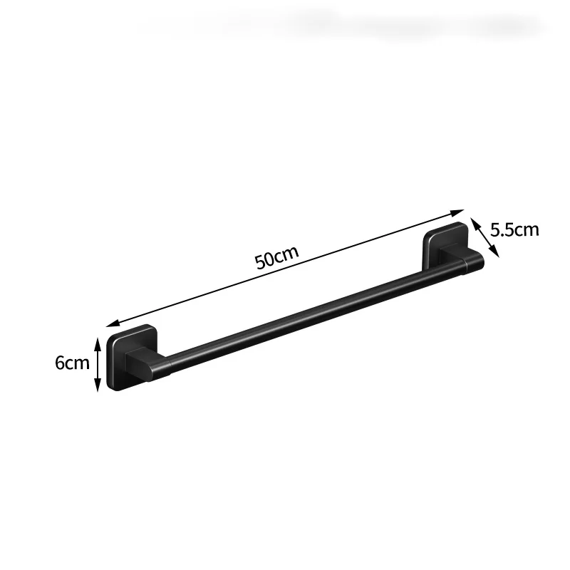Wall Mounted Towel Rack Bathroom Storage Rack No Drilling Horizontal Bar Kitchen Accessories