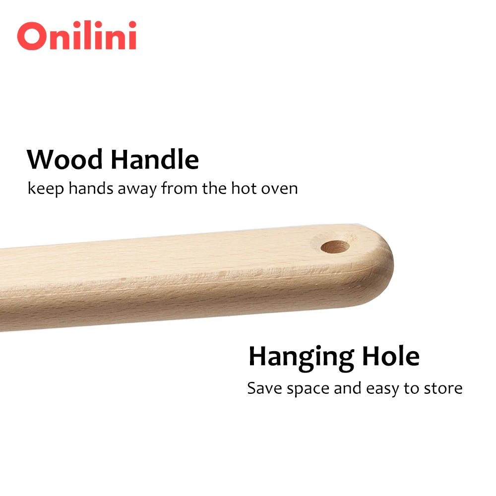 Onilini 12/13/14 inch Pizza Peel Perforated Pizzas Shovel Retangular Anodized Pizza Paddle with Wood Handle Accessories