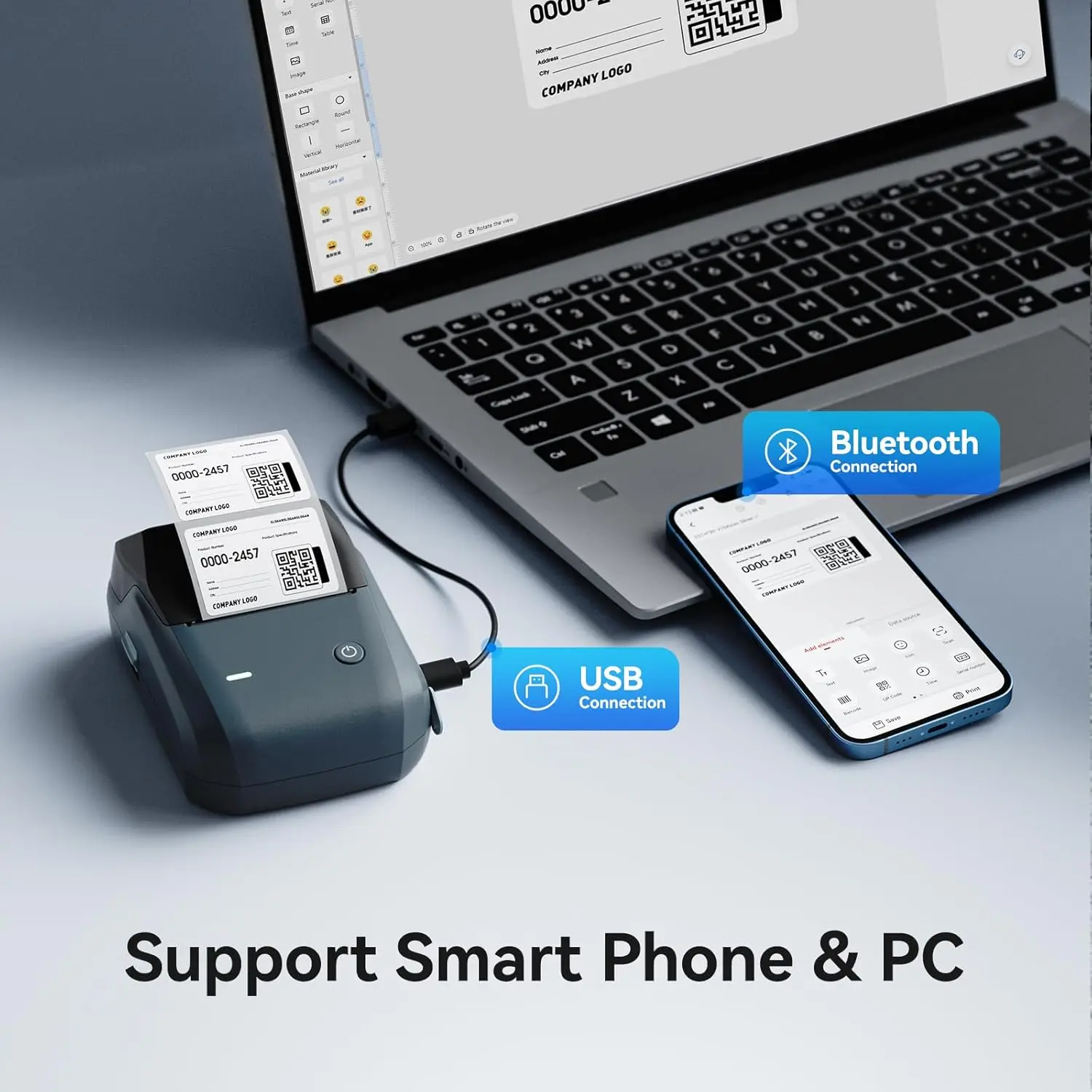 Niimbot B1 Mini Label Thermal Printer Portable Self-Adhesive Bluetooth Label Maker Machine Round Tag Color Stickers Labels Rolls