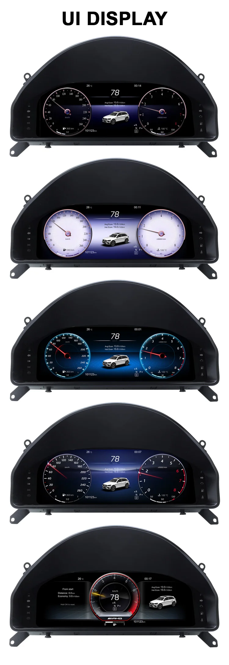 Digital Instrument Cluster For Mercedes-Benz W204 NTG 4.0 2008-2010 Speedometer,