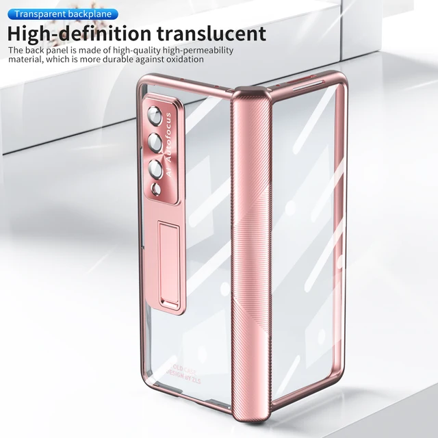 With Pen Plating Clear Magnetic Case for Samsung Galaxy Z Fold