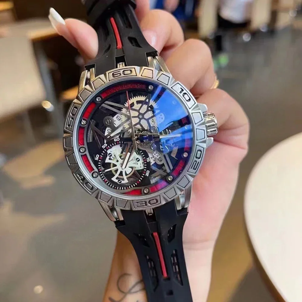2025 Quartz Watches Men AAA Cool 3D Creative 49mm Big Dial Luxury Rubber Strap Waterproof Original Wristwatch Relogio Masculino - 5