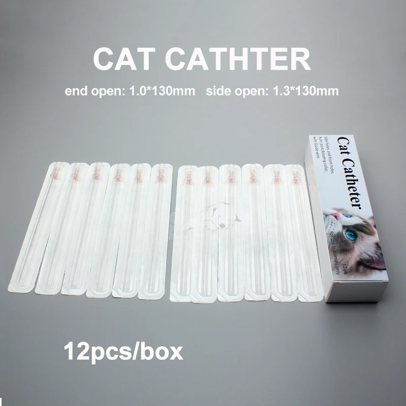 12pcs Cat Catheter Without Stylet Urinary Catheters for Cats Side Open