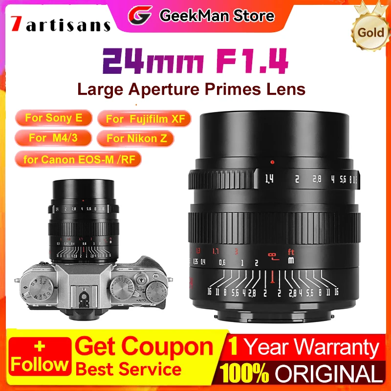 7artisans 7 artisans 24mm F1.4 APS-C 대구경 프라임 렌즈 ( E..