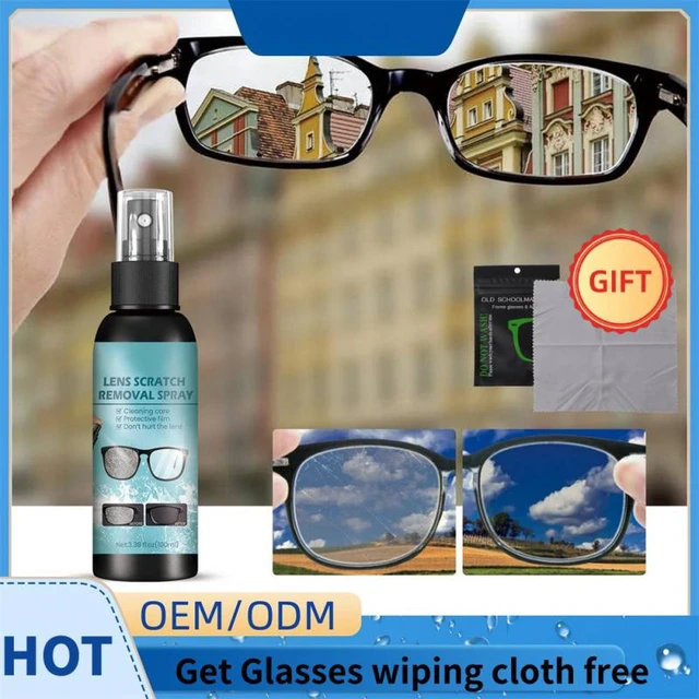 New Lens Scratch Removal Spray, Eyeglass Windshield Glass Repair Liquid,  Eyeglass Glass Scratch Repair Solution, Glasses Cleaner Spray for  Sunglasses