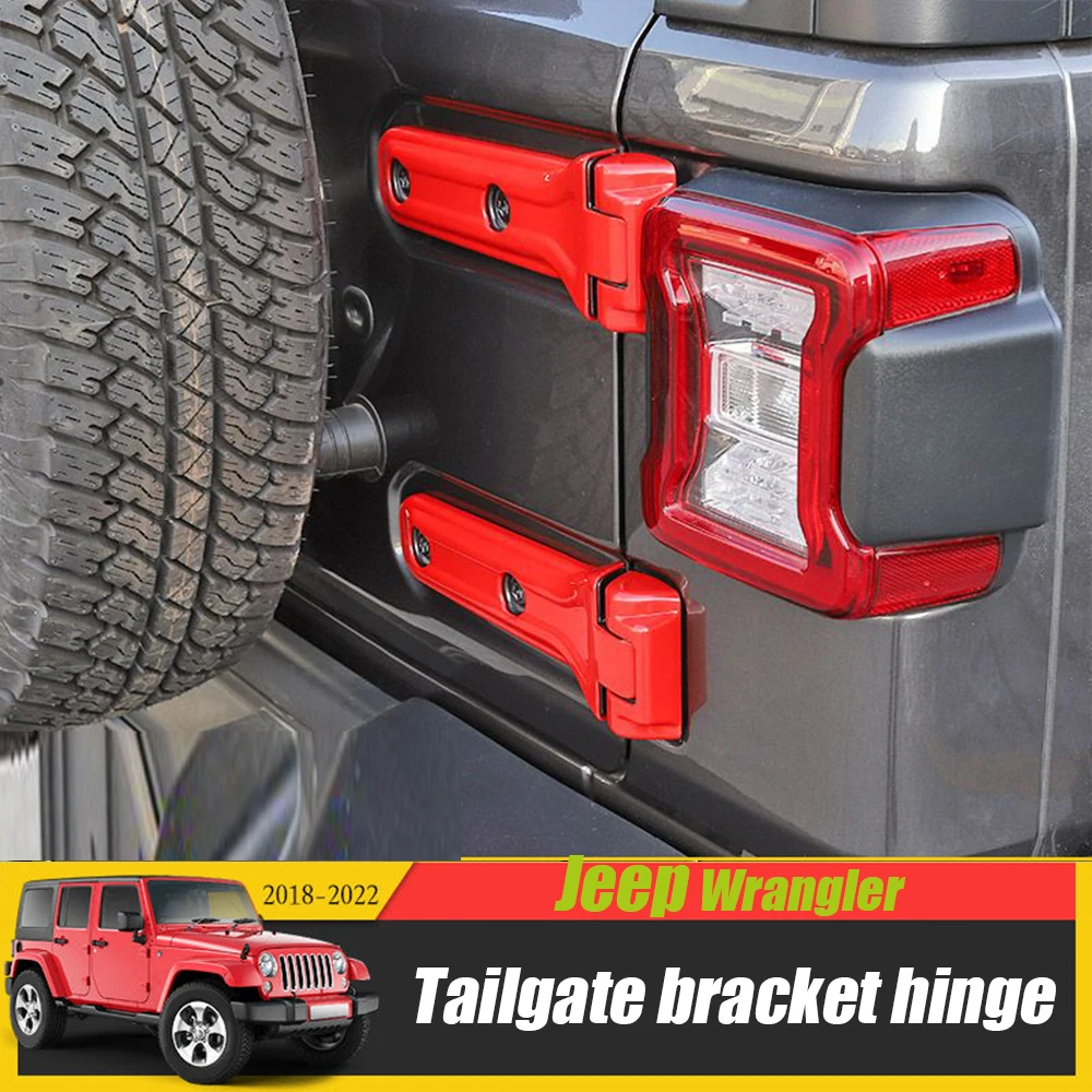 

ABS Car Rear Trunk Tailgate Door Hinge sticker Cover Kit Garnish Exterior Accessories For Jeep Wrangler JL 2018 2019 2020 2021