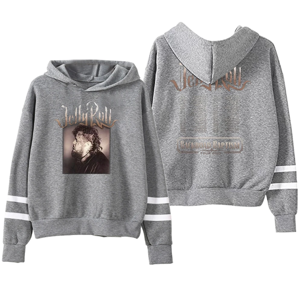 Jelly Roll Profile Photo Hoodie Backroad Baptism Tour 2023 Pocketless Parallel Bars Sleeve Sweatshirts Women Men Fashion Clothes