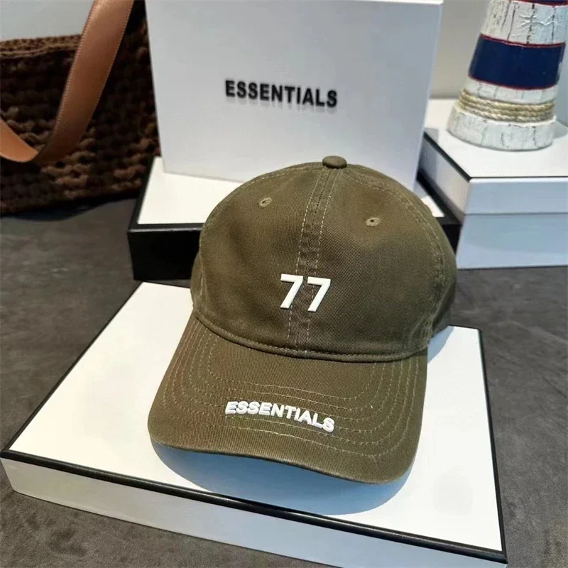 

Essentials Embroidery 77 Number LOGO Baseball Cap Men Women Four Seasons Sunshade Sport Peaked Hat Adjustable