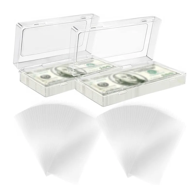 

100Pcs Paper Money Album Currency Banknote Case Holder Storage Collection with Box