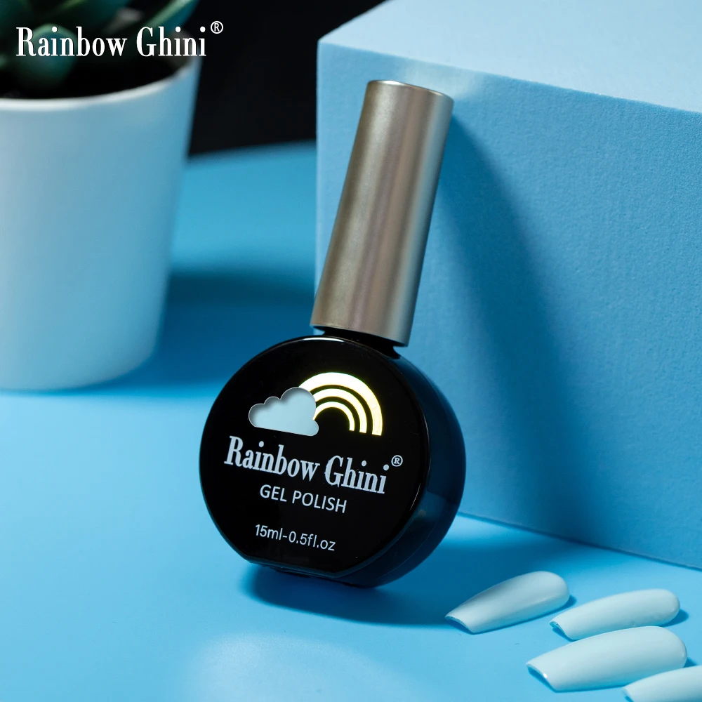 레인보우 기니 마카롱 컬러 15ML 네일 폴리쉬 민트 그린 쏙 오프 젤 스카이 블루 젤 바니쉬 캔디 핑크 전문가용 매니큐어