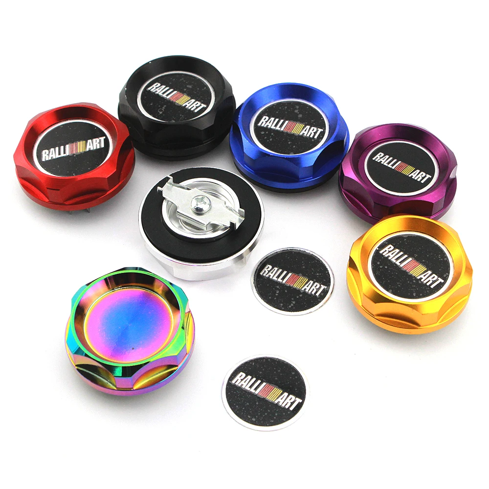 Ralliart Car Racing Engine Oil Cap Oil Fuel Filler Cover Cap For Mitsubishi HT6315 Galant Montero Diamante Outlander Space Star engine oil filler cover