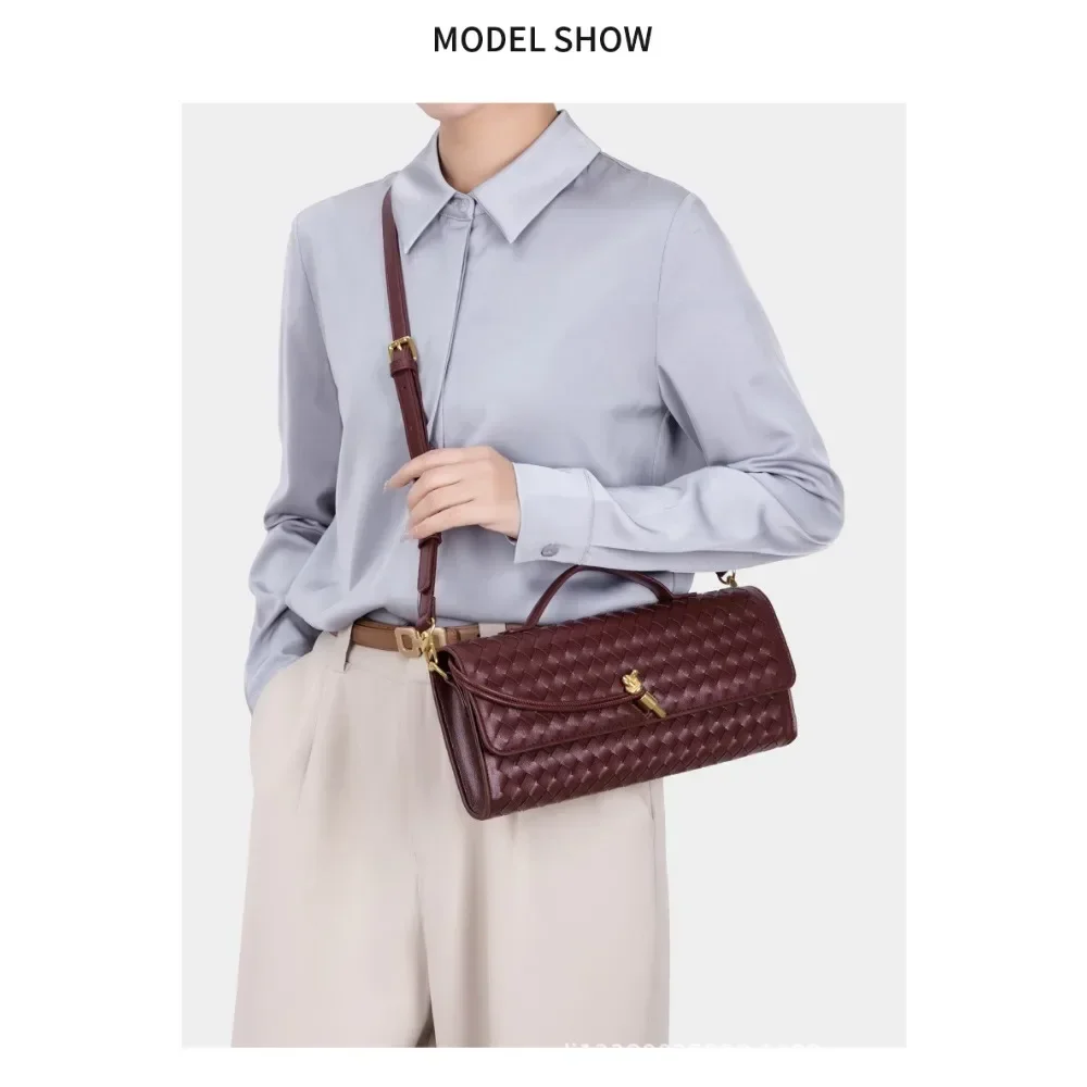 حقيبة الرغيف الفرنسي المنسوجة بكتف واحد حقيبة يد أ...