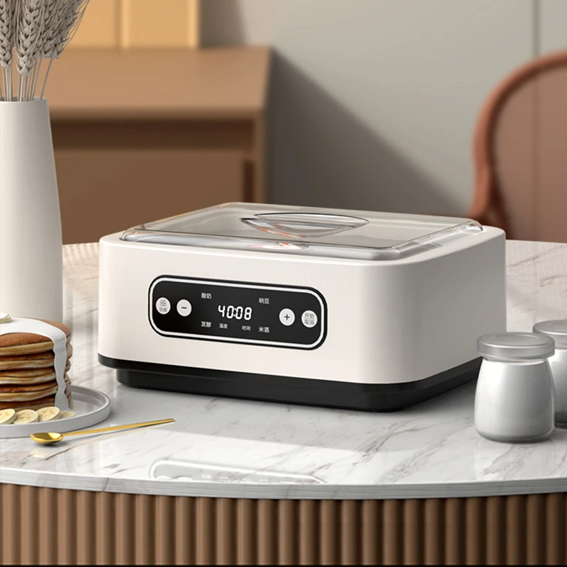 110V/220V Automatic Yogurt Maker Professional Adjustable Temperature Time Yogurt Maker Multi-functional Ice Cream Pudding Maker