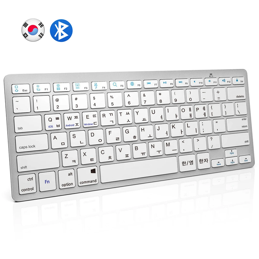 

Korean QWERTY Layout Bluetooth Keyboard Light Portable Slim Wireless Keyboard for iPhone iOS Android Windows Smart TV