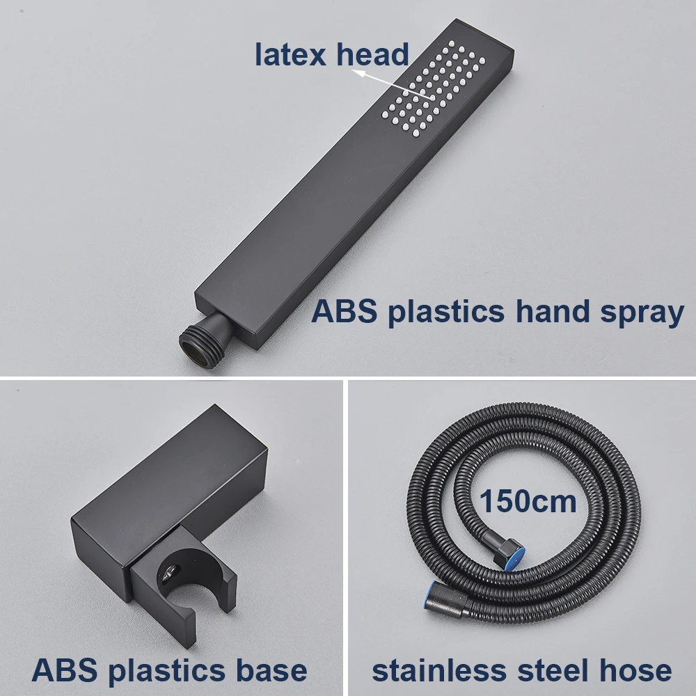 Shower set bathtub faucet shower faucet black waterfall bathtub shower faucets cold hot mixer tap bath shower tap wall mount concealed tub taps