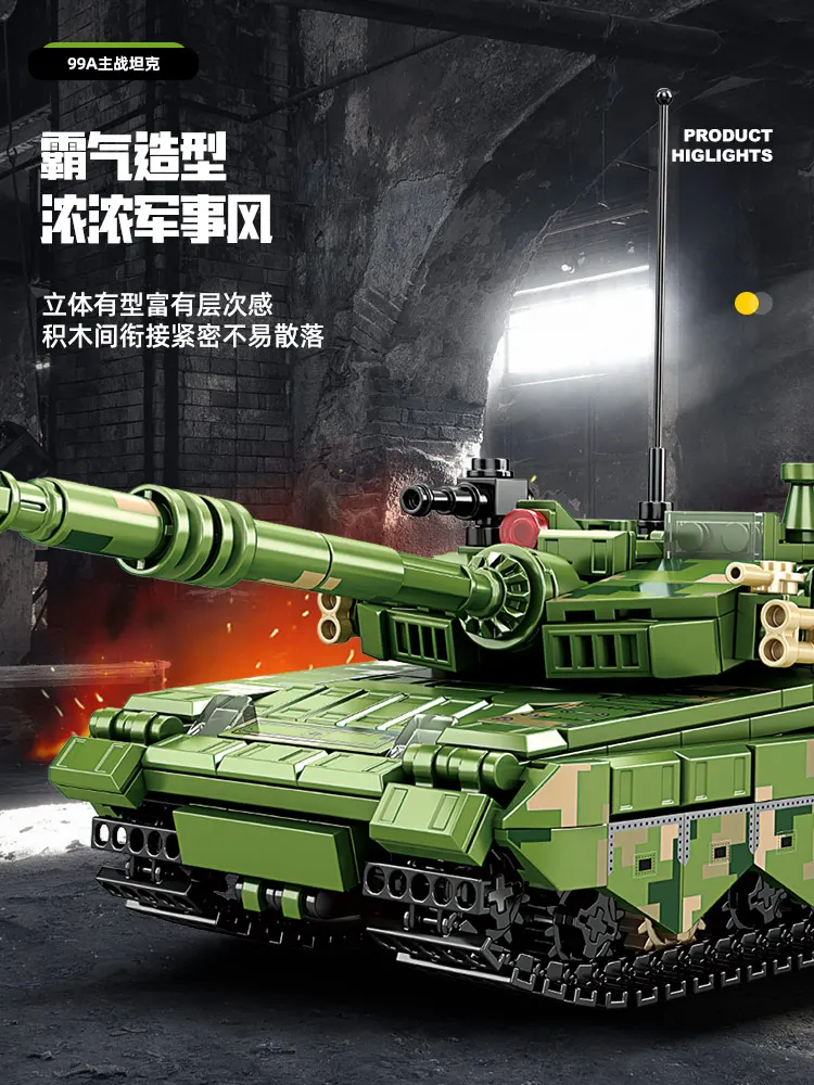 World War 2 construction Missile car building blocks Military tank model removab