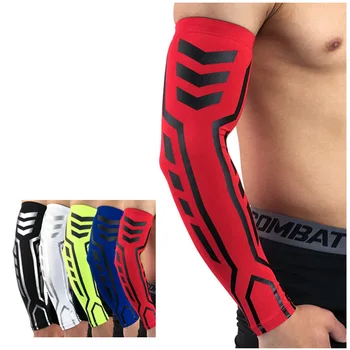 1 PCS High Elastic Arm Sleeves Brace For Basketball Compression Cycling Volleyball Arm Warmers Anti-Slip Running Sleeves Cover
