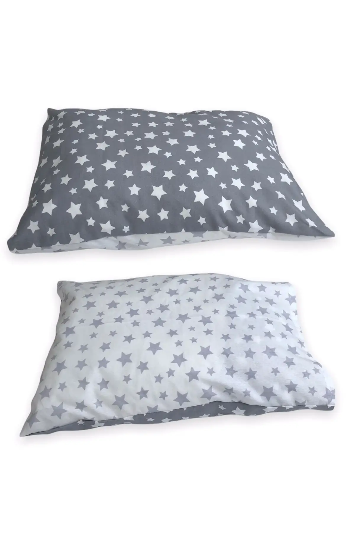 

Baby Child Pillow Case 35x45 (2 Pieces) Grey And White Star Cotton Baby & Kids And Home Textile Textile & Furniture