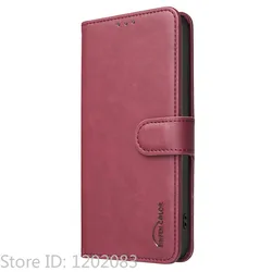 Luxury Matte Flip Leather Phone Case - Wallet Anti - Theft Cover Shell - Galaxy A55 4G (Red)