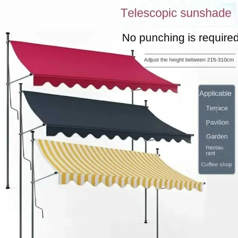 Terrace Sunshade Foldable and Retractable Sunshade Rain and Sun Protection Side Eaves Outer Door Canopy Awning outdoor awnings
