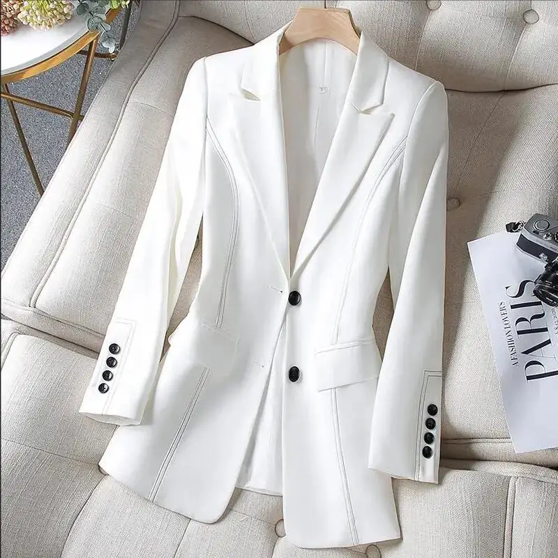 

Spring And Autumn Suit Women 2023 New Suits Women's Jacket Short Slim Long Sleeve Coat Female Coats Wild Black White Fashion