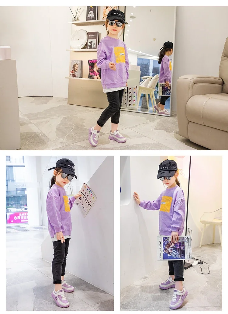 2024 New Versatile Soft Breatheable Hook & Loop White Boys and Girls Children Sneakers Cute Korean Style Uniform School Shoes