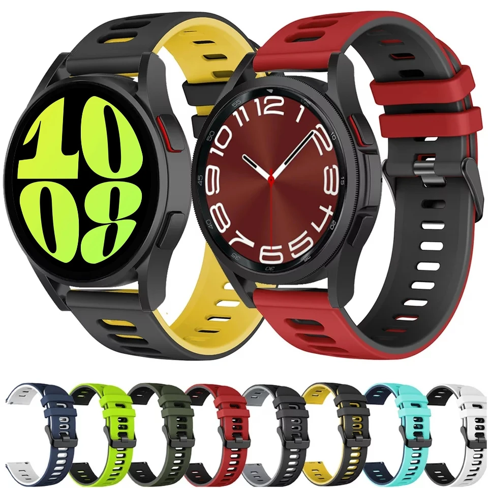 

Ремешок силиконовый для Samsung Galaxy 6 5 4 pro, Воздухопроницаемый спортивный браслет для часов 6 4 Classic 47 мм 43 мм 46 мм, 45 мм 44 мм 40 мм