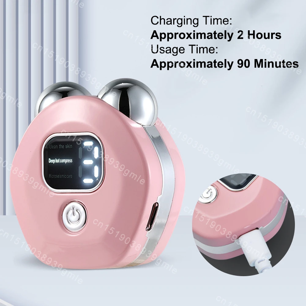 EMS Face Lifting Machine Remove Double Chin Microcurrent Roller Anti Wrinkle Facial Massager Vibration Facial Beauty Device