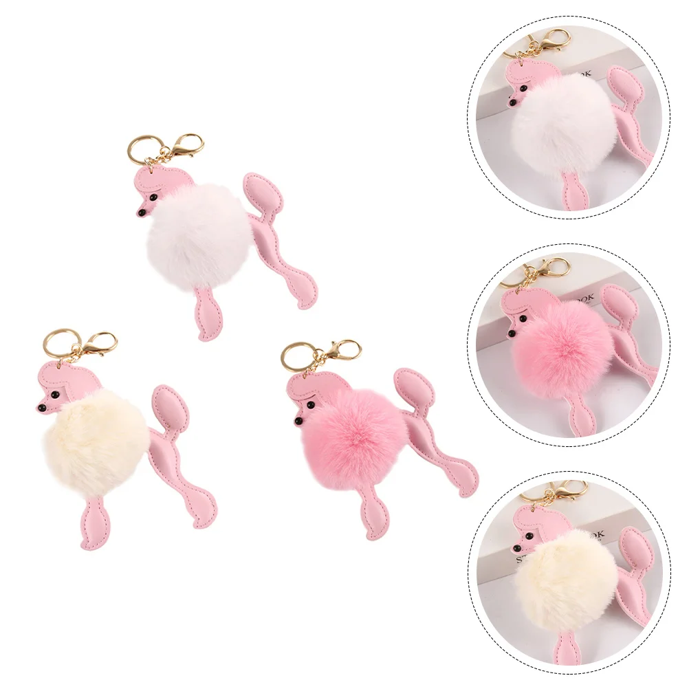 

3pcs Decorative Dog Shape Key Ring Backpack Hanging Adorns Adorable Key Rings