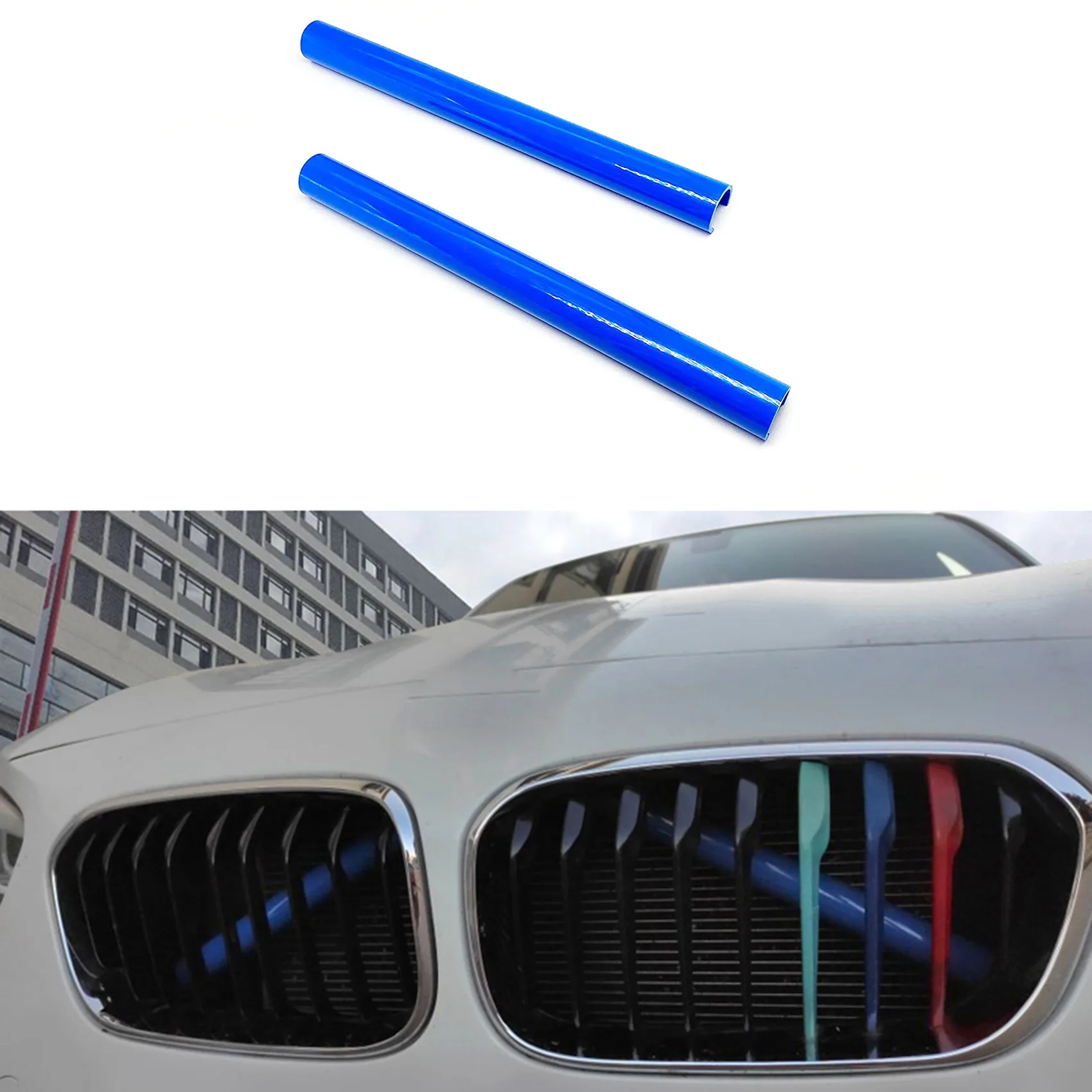 자동차 전면 그릴 삽입 트림 스트립, 스포츠 스타일 그릴 트림 스트립 커버, BMW F20 F30 F31 F32 F34 F36 F21 레드, 2 개