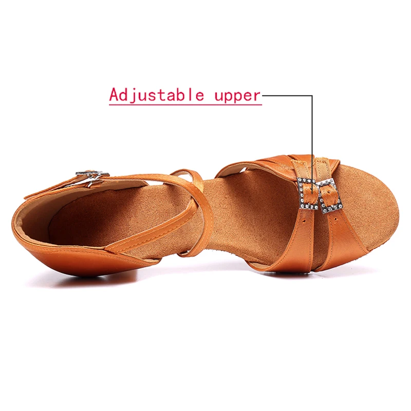 New Women Ballroom Latin Dance Shoes  Tango jazz Salsa Dancing Heeled Shoes girl Hot Soft Adjustable upper bottom dance shoes 5