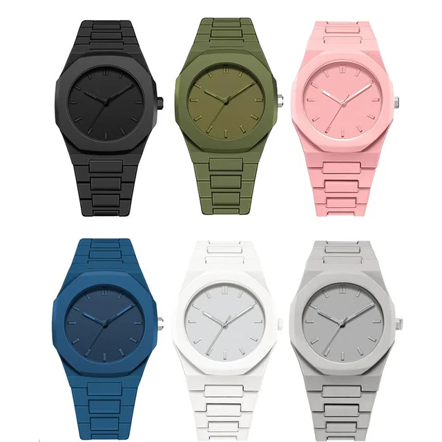 Top mode hommes luxe calendrier montre femmes affaires montres à Quartz décontractées sport montre en plastique étudiants montres Reloj Hombre 1