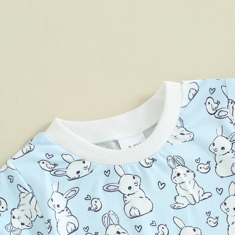 Toddler Baby Girl Easter Outfit 3 6 12 18 24 Mesi 2T 3T Baby Girl Summer Clothes Bunny Manica Corta Pullover T-Shirt Top