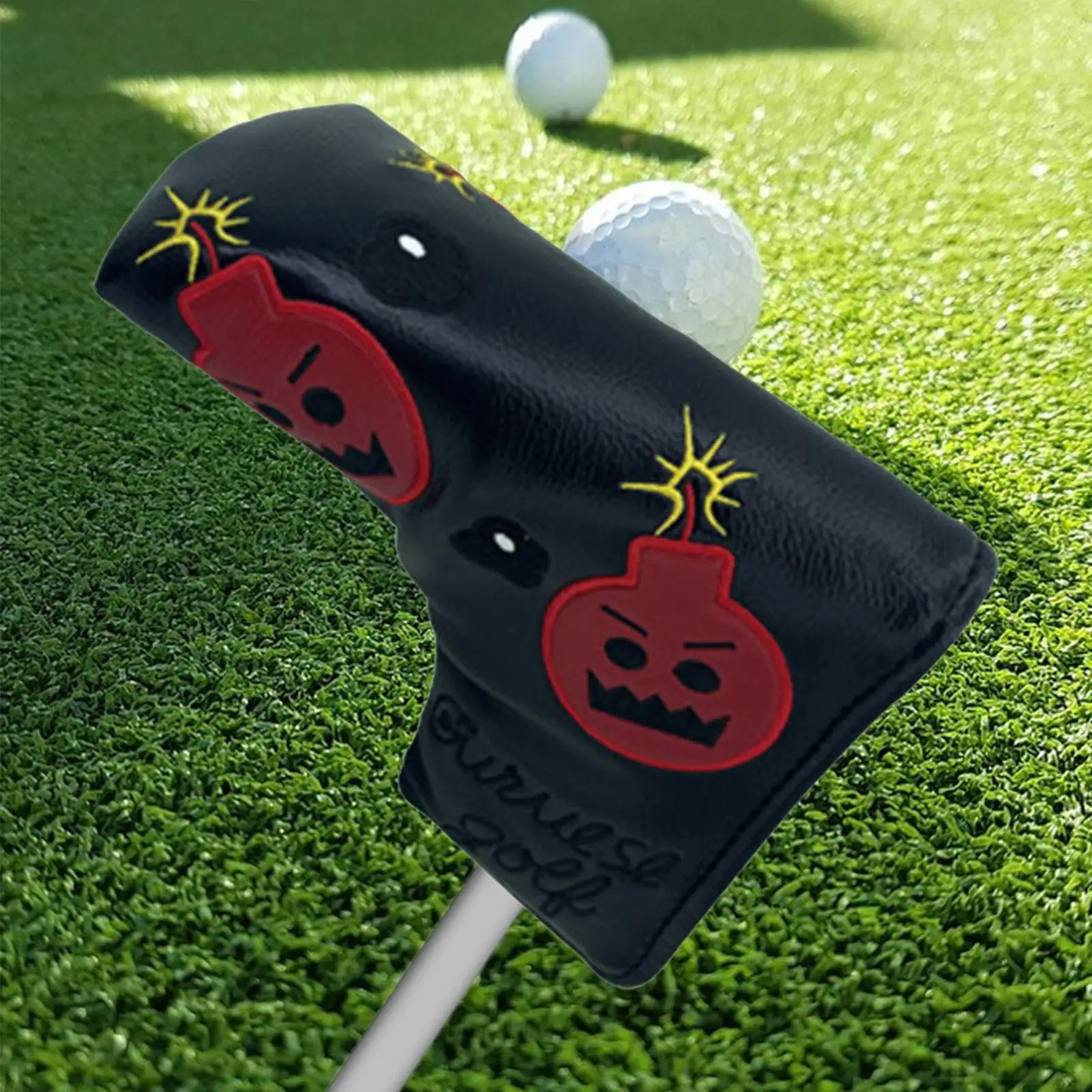 

Golf Club Head Cover Premium PU Leather Fleece Lining Golf Putter Headcover