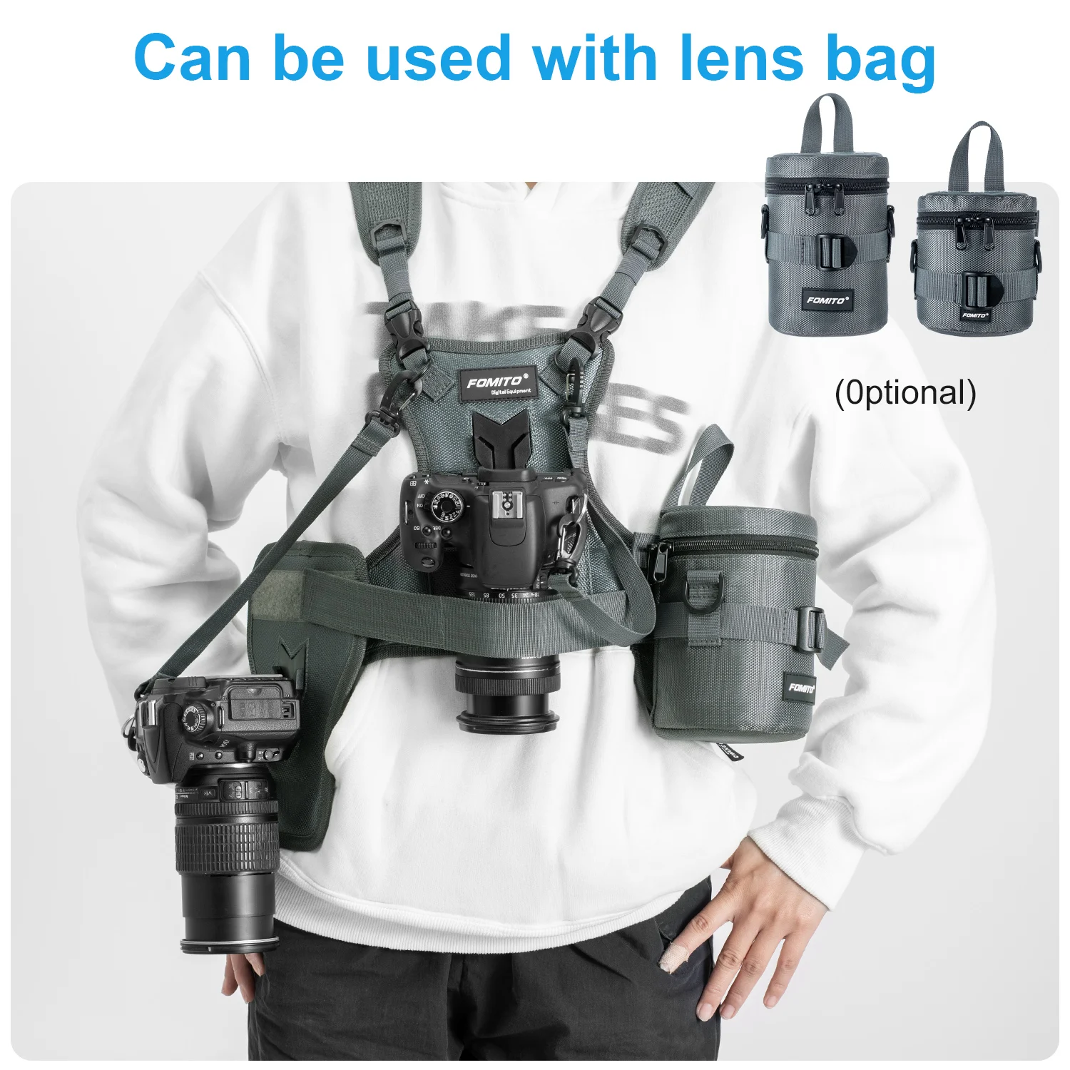 FOMITO Multi Camera Carrier Harness Holster System Camera Strap for Digital SLR