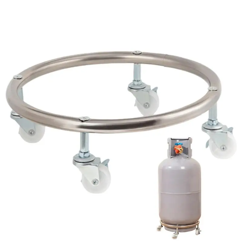 

Tank Gas Base Propane Tray Cylinder Holder Fixed Stand Bottle Movable Wheel Shelf Plate Mobile Rack Brake Universal Wheels