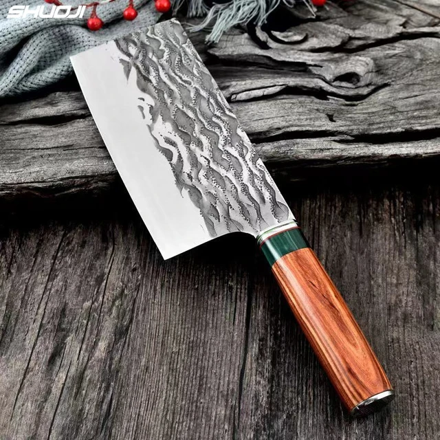 Chinese Cleaver Chef Knife Cuisine Cooking Tools Sandalwood Handle