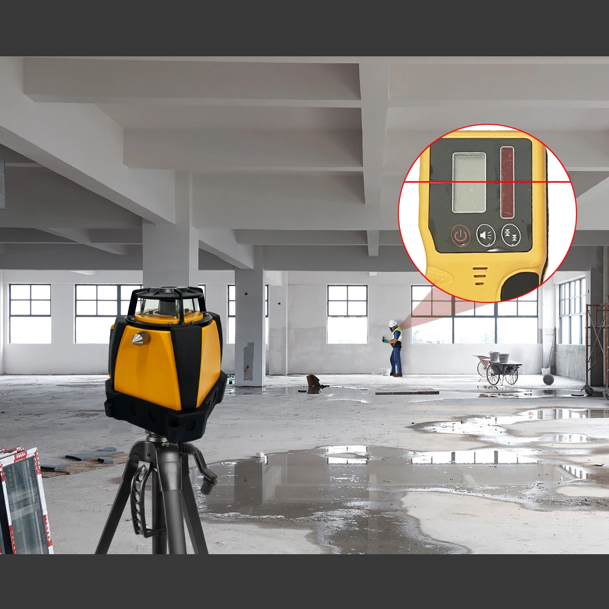 Heipoe 204R red beam 500m measuring range self-leveling Multi speed Rotary laser