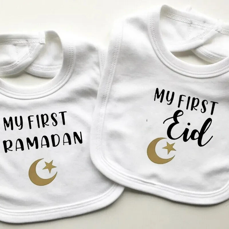 Moon Star My First Ramadan Baby Boy Girl Bavaglino Happy Eid Mubarak Muslim Islamic Kareem Iftar Festival Decoration Keepsake Gift