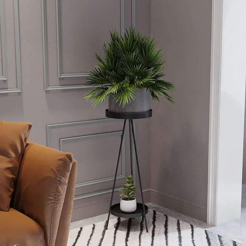 Light Luxury Metal Flower Rack-Modern Floor-Standing Plant Stand, Eco-Friendly Fashion Shelf, Living Room Green Rose Decor