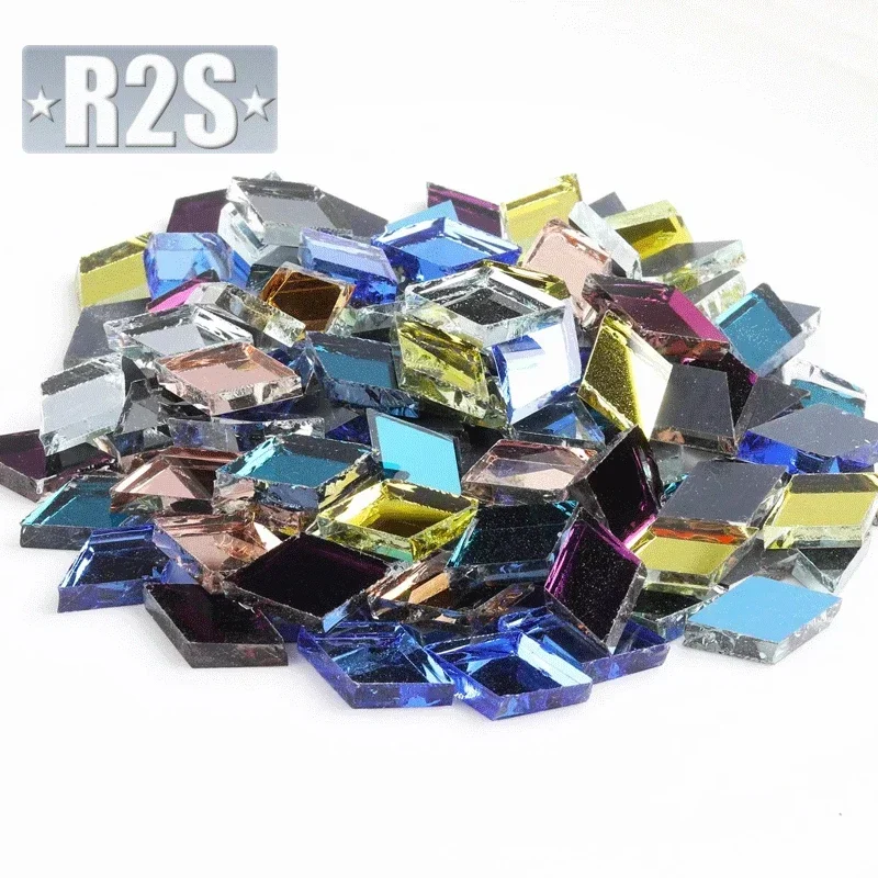 100g Glass Mirror Mosaic Tiles Bulk Diamond Shape DIY Craft Handcrafted Accessory Home Wall Artwork Decor Supplies arte glass mosaic tiles diy mosaic supplies mirror mosaic tiles