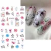 12 PCs Nail Sticker Set Spring Summer Water Decal Nail Art Ink Flowers Leaves Graffiti Slider for Nail Decoration Foils Tattoo 2