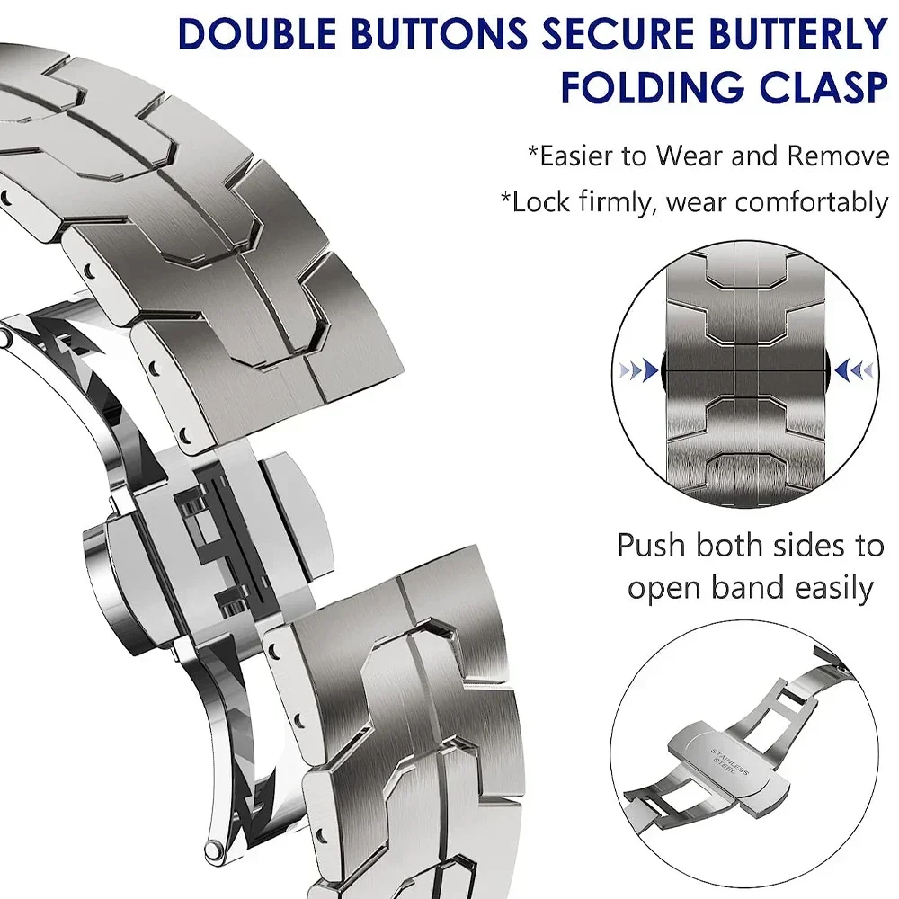 Premium Stainless Steel Watch Bracelet, 20mm & 22mm