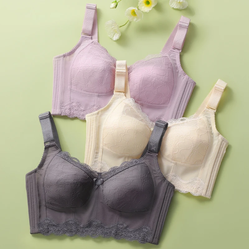 Wire Free Women Full Coverage Soft Cups Minimizer Bra White 34 36 38 40