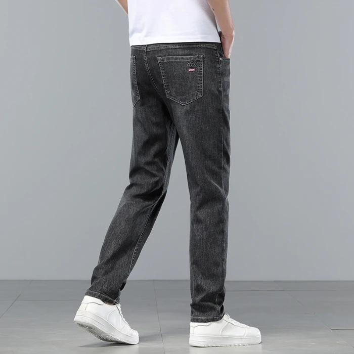  Brand Clothing Spring Summer Slim Men's Jeans Casual Breathable Cotton Fabric Stretch Denim Pants Blue Trousers Male Plus Size 3