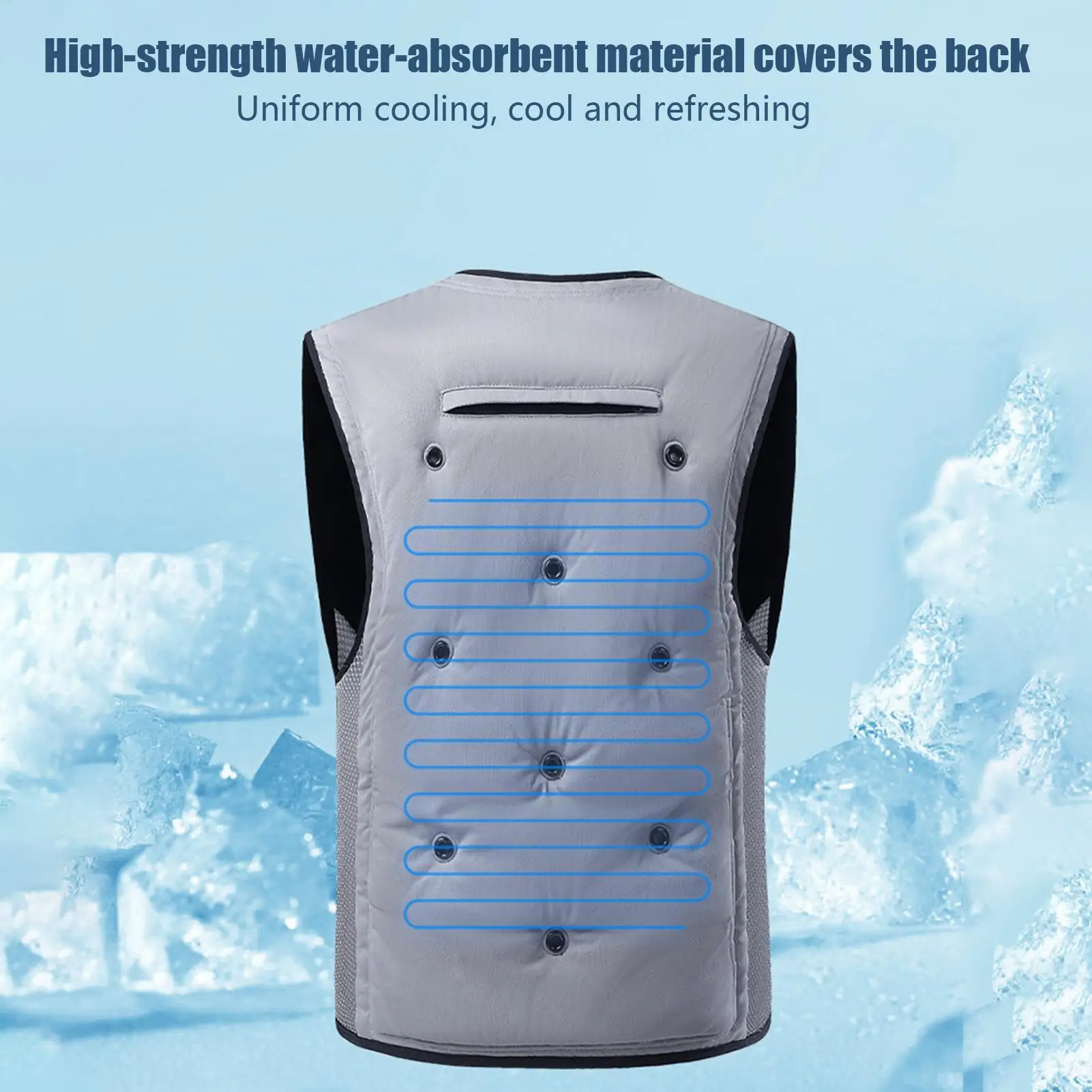 Cooling Vest for Adults Lightweight Ice Vest Reusable summer Physical cooling vest for Cycling Running Outdoor Sports Fishing