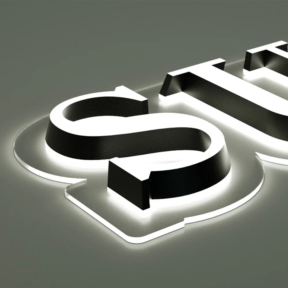 LED 조명 아크릴 사용자 정의 문자 로고, 벽 작은 아크릴 3D 채널 문자 사인, 3D 레터링 간판 도매