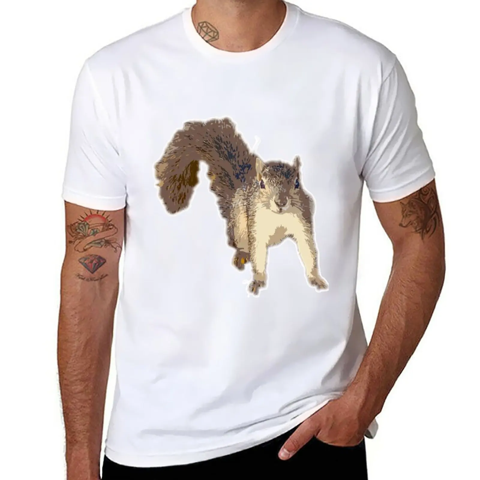 

Squirrel Portrait T-Shirt summer clothes customs big and tall t shirts for men